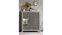 Highboard GRANADA Haveleiche Betonoxid dunkel mit LED