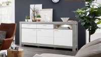 Sideboard GRANADA Haveleiche weiß supermatt inkl. LED