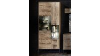 Vitrine ANABEL Haveleiche cognac graphit Industrial Style