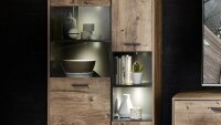 Vitrine ANABEL Haveleiche cognac graphit Industrial Style