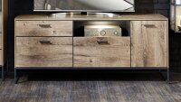 TV-Board ANABEL Haveleiche cognac graphit Industrial Style