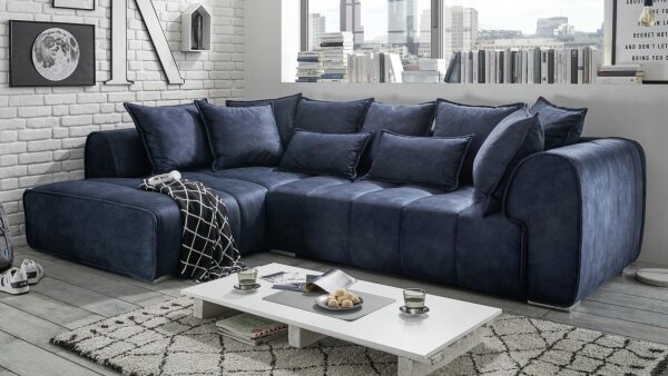 Ecksofa ADAMO Wohnlandschaft in dunkel blau 320x197 cm