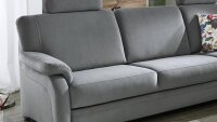 Ecksofa TAVIRA Eckcouch Microfaser grau mit Federkern