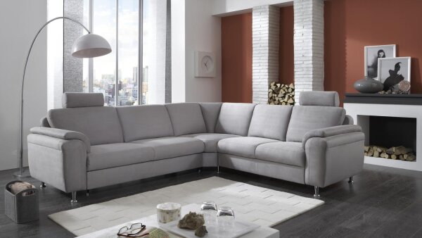 Ecksofa ORBIT Microfaser alu grau mit Federkern