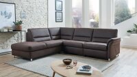 Ecksofa DAKAR L-Sofa Stoff espresso braun Kaltschaum