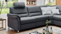 Wohnlandschaft DAKAR U-Sofa in Stoff grau Kaltschaum