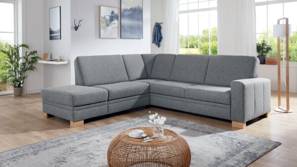 Ecksofa CLEVELAND L-Sofa Stoff steel grau Federkern