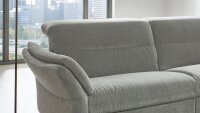 Ecksofa ZOLA L-Sofa Stoff stone mit Kopfteilverstellung