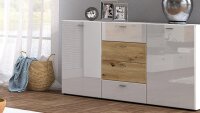 Sideboard SARI Kommode weiß hochglanz und Artisan...