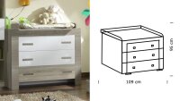 Babyzimmer EMILY 3-tlg. Eiche sägerau weiß