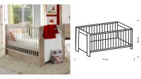 Babyzimmer EMILY 3-tlg. Eiche sägerau weiß