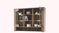 Highboard Vitrine EDMONTON Samdal Eiche 2 Glastüren mit LED