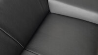 ROLF BENZ Sofa Freistil 180 Couch Leder schwarz 220 cm Fuß Glanzchrom