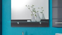 Badezimmer Wandspiegel graumetallic Hochglanz mit Glasablage