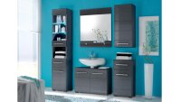 Badezimmer Waschbeckenunterschrank CHROME graumetallic Hochglanz