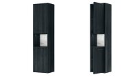 Hängeschrank Badezimmer DEVON Schrank anthrazit nero mit LED