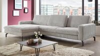 Ecksofa L MP-IN20110 Cord grey mit Vorziehbank motorisch