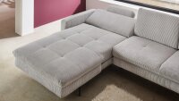 Ecksofa L MP-IN20110 Cord grey mit Vorziehbank motorisch