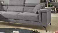 Ecksofa SILVER Stoff stone motorische Sitztiefenverstellung