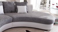 Wohnlandschaft LIMONCELLO Sofa Rundecke weiß grau