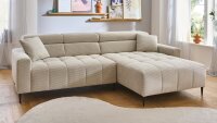 Ecksofa SIMPLE Cord beige elektrische Sitztiefenverstellung