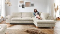 Ecksofa CONCORD Stoff Cord natur Nosagfederung 306x197