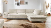 Ecksofa CONCORD Stoff Cord natur Nosagfederung 306x197