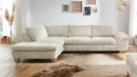 Ecksofa CONCORD Stoff Cord natur Nosagfederung 306x197