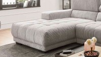 Ecksofa SATELLITE Cord grey mit Kopfteilverstellung