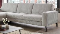 Ecksofa MP-IN20110 Cord grey mit Vorziehbank motorisch