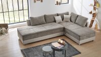 Wohnlandschaft MODENA Sofa Dauerschläfer greige mit 7 Zonen TFK