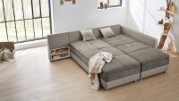 Wohnlandschaft MODENA Sofa Dauerschläfer greige mit 7 Zonen TFK