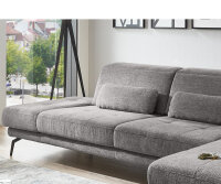 Ecksofa MP-IN20126 Cord grey mit Sitztiefenverstellung