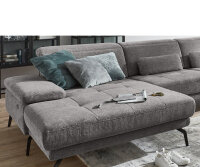 Ecksofa MP-IN20126 Cord grey mit Sitztiefenverstellung