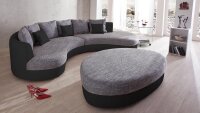 Wohnlandschaft LIMONCELLO Sofa Rundecke schwarz grau