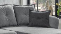 Ecksofa BAGGIO Sofa Wohnlandschaft grau mit Kissen 277x162