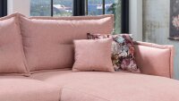 Ecksofa LAZIO Wohnlandschaft mit Kissen in rosa 255x180 cm