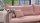 Ecksofa LAZIO Wohnlandschaft mit Kissen in rosa 255x180 cm