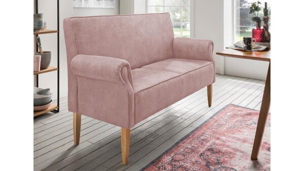 Küchensofa ANTONI 2-Sitzer Stoff flamingo rosa inkl. Kissen