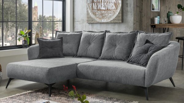 Ecksofa BAGGIO Couch Wohnlandschaft in grau 162x277 cm