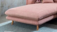 Ecksofa LAZIO rosa Couch Kissen mit Blumenmuster 180x255 cm