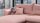 Ecksofa LAZIO rosa Couch Kissen mit Blumenmuster 180x255 cm