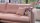 Ecksofa LAZIO rosa Couch Kissen mit Blumenmuster 180x255 cm