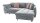 Ecksofa AGIRA mit Schlaffunktion Stoff grau und rosa 250x190