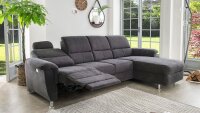 Ecksofa PAROLE Sofa anthrazit mit elektr. Relaxfunktion 292x165