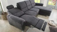 Ecksofa PAROLE Sofa anthrazit mit elektr. Relaxfunktion 292x165