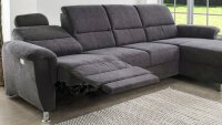 Ecksofa PAROLE Sofa anthrazit mit elektr. Relaxfunktion 292x165