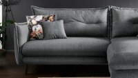 Ecksofa LAZIO Wohnlandschaft mit Kissen in anthrazit 255x180