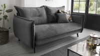 3-Sitzer Sofa LAZIO mit Kissen in anthrazit Asche 183x110 cm