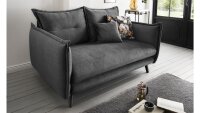 2-Sitzer Sofa LAZIO mit Kissen in anthrazit Asche 162x110 cm